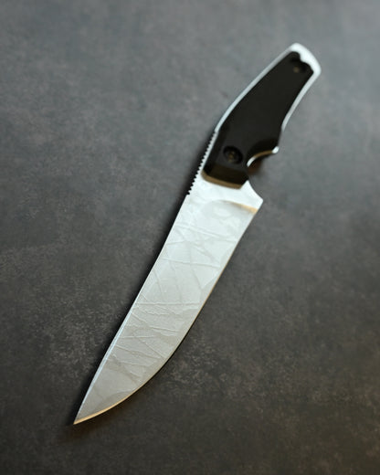 極稀少｜琵琶湖展会版｜松田菊男「霧月（Mugetsu）」｜14C28N 超軽量アウトドア直刀｜G10ハンドル