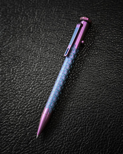 TACRAY Titanium Bolt Action Pen sunizumi Interlock pattern