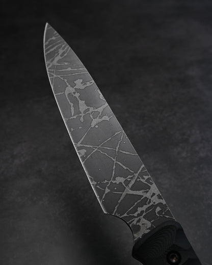 KIKUKNIVES HIEI W Rare Ginza Exhibition Edition – OU-31 Steel, Black G10 Handle, Personally Signed