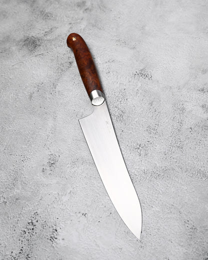 Japan Made Hiroshi Saito Handmade SG2 Chef Knife｜Karin Wood Handle｜Hand-Brushed Blade