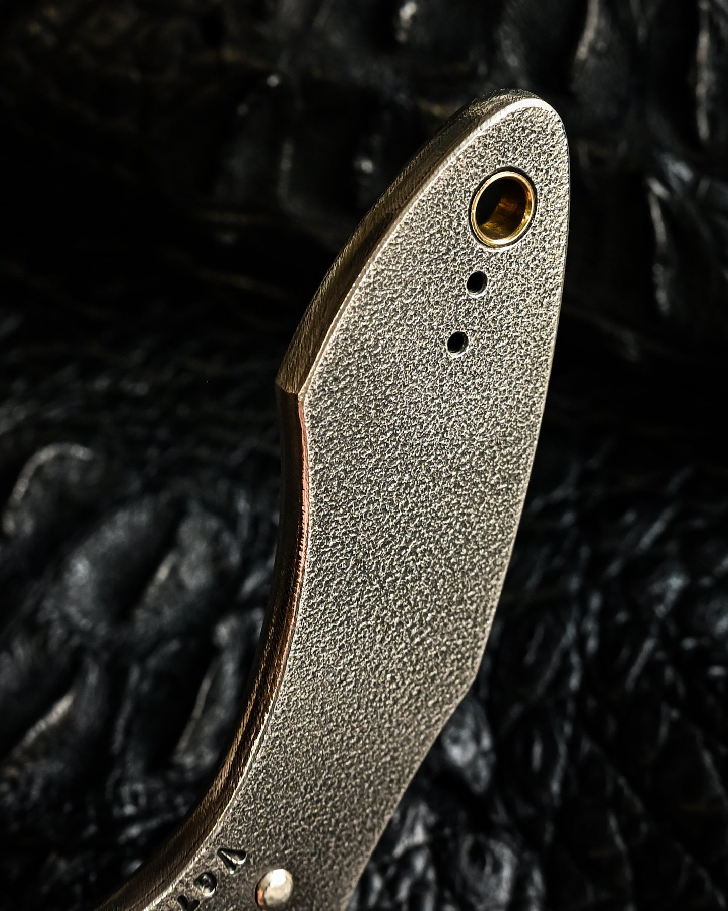 Made in Japan Wtopia One-Off VG7 Laminated Steel EDC Pry Bar / Bottle Opener with Silver Apricot Blossom Inlay and “OH BABY” Stamp