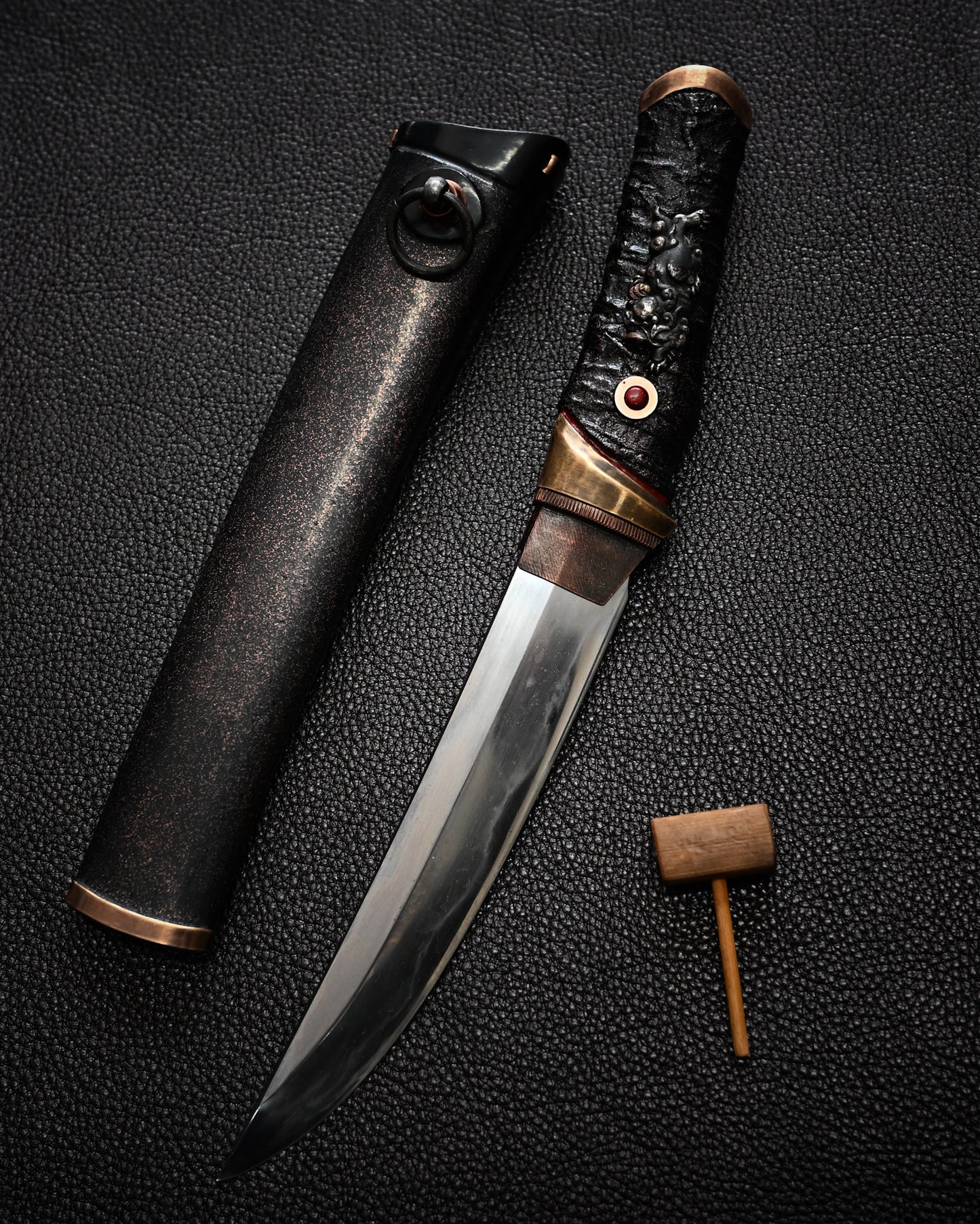 Yukio Nibu – One-Off Custom Knife No. R8-7 Reclaimed Japanese Sword Fragment Carbon Steel