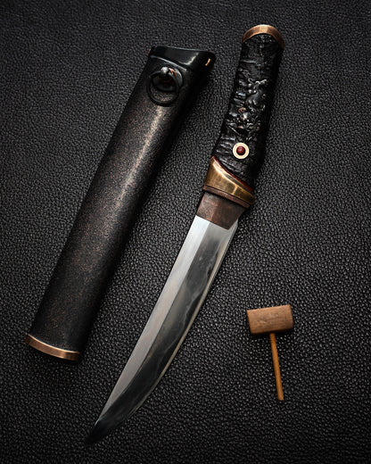 Yukio Nibu – One-Off Custom Knife No. R8-7 Reclaimed Japanese Sword Fragment Carbon Steel