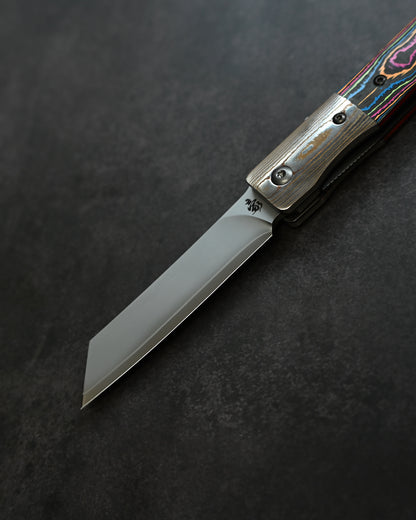 Haoworks Design Eirou  Japan ZDP189 Folding Knife Neon Lava Handle