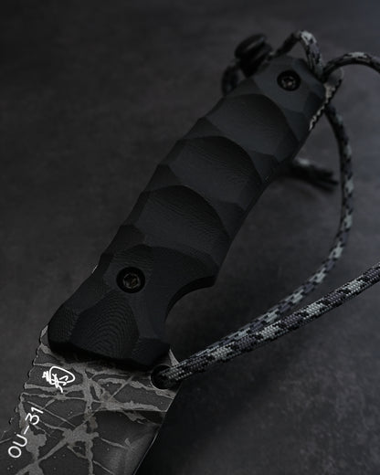 KIKUKNIVES AOKITAKAZE Rare Ginza Exhibition Edition – OU-31 Steel, Black G10 Handle, Personally Signed