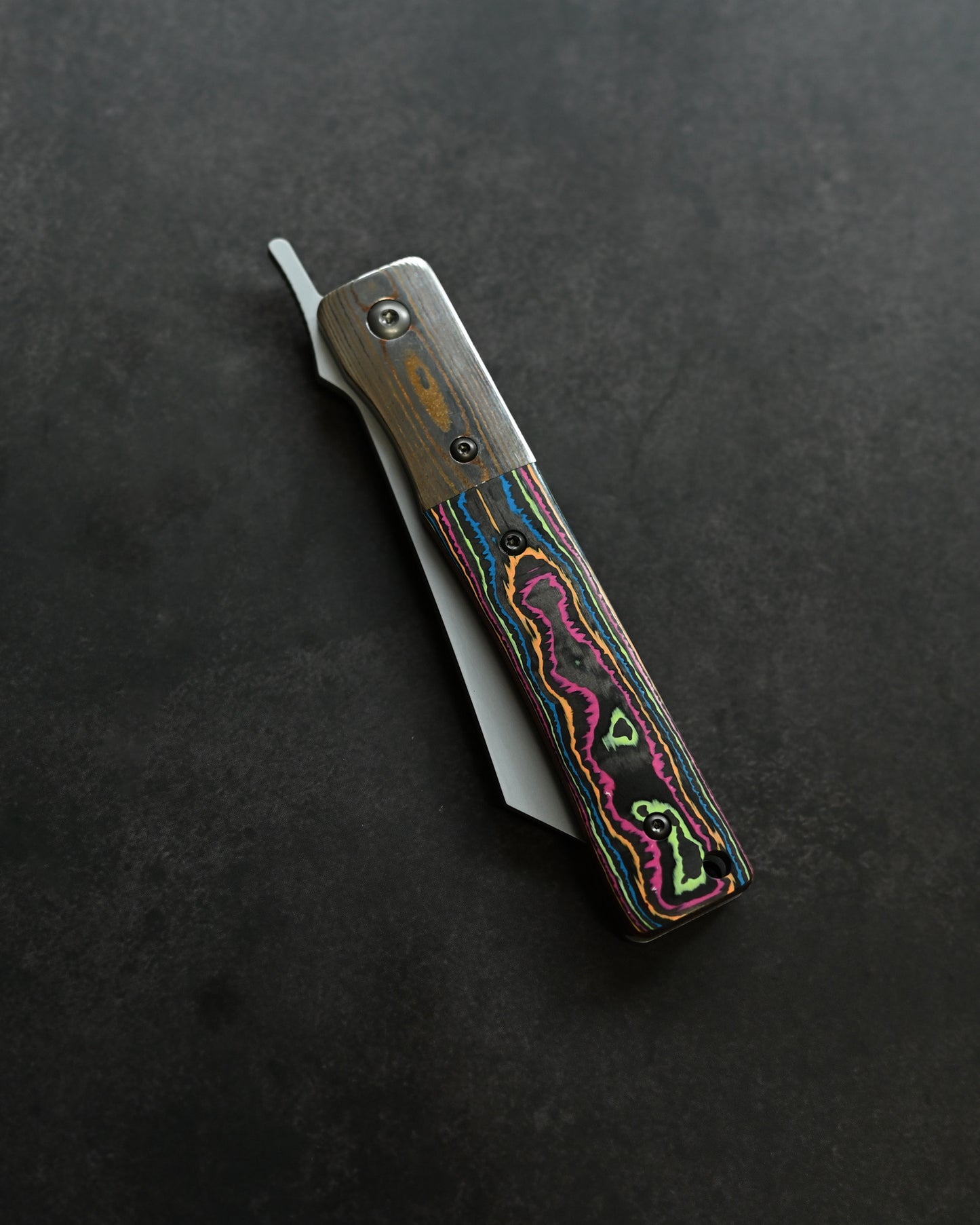 Haoworks Design Eirou  Japan ZDP189 Folding Knife Neon Lava Handle