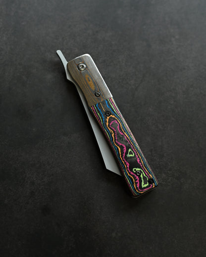 Haoworks Design Eirou  Japan ZDP189 Folding Knife Neon Lava Handle