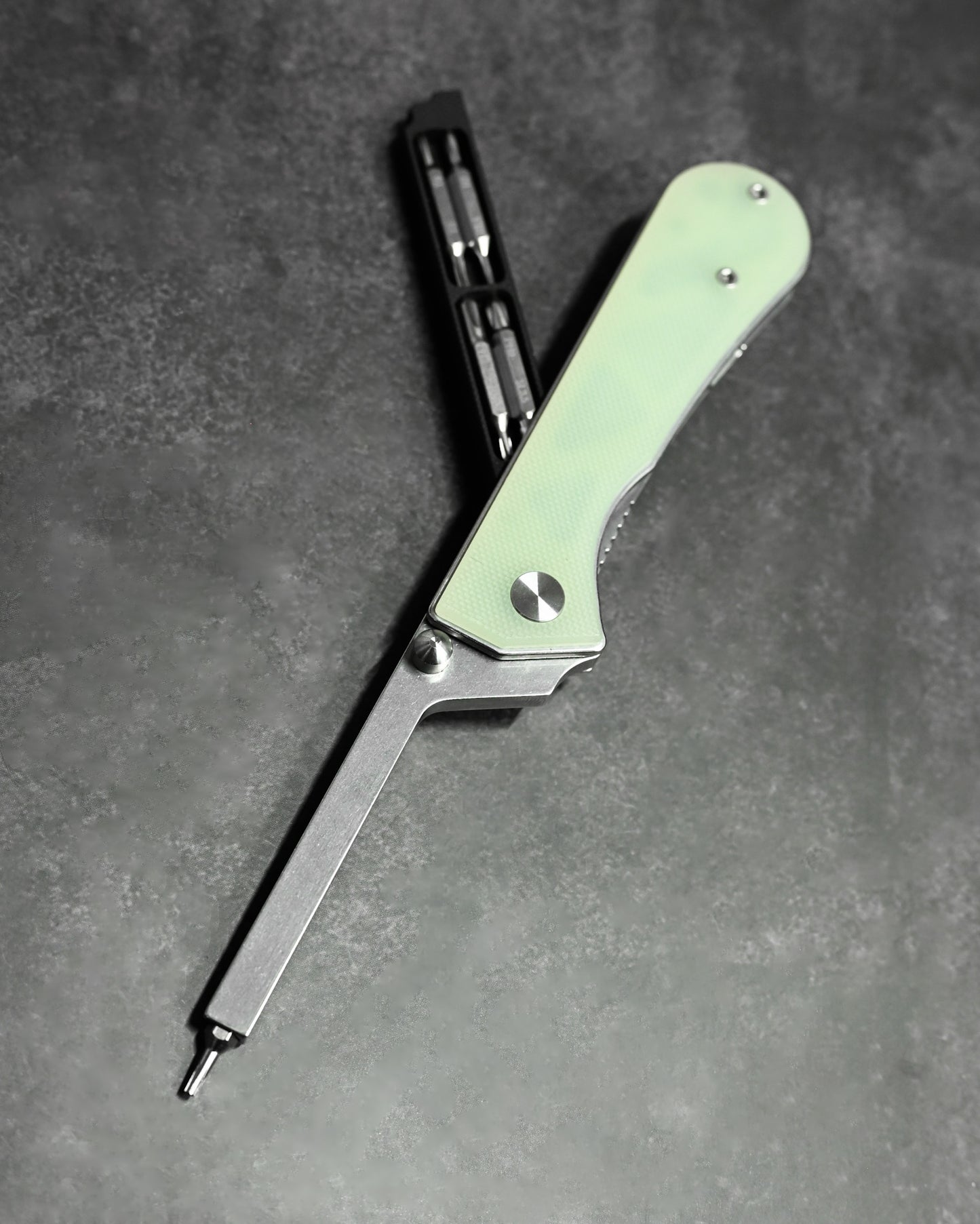 NUKNIVES T33 Multi-Functional Folding Screwdriver – Jade G10 Handle (Includes EDC Pouch)