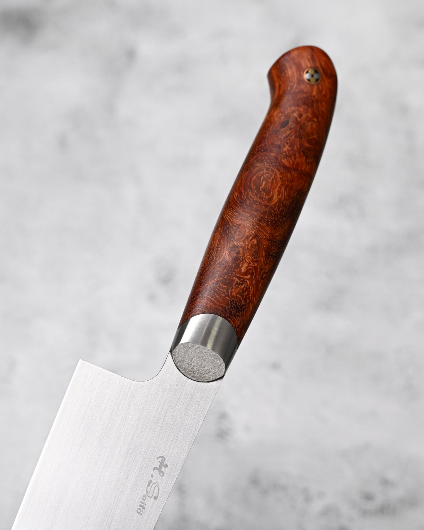 Japan Made Hiroshi Saito Handmade SG2 Chef Knife｜Karin Wood Handle｜Hand-Brushed Blade