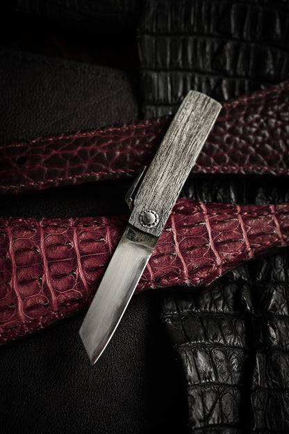Japan Made Masayuki Tashiro S703 One-Off Aogami Fat-Mamori EDC Custom Folding Knife