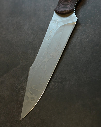 Limited Edition｜Kiku Matsuda × Masayuki Matsuda “Gonzui”｜14C28N Outdoor Fixed Blade｜Layered Linen Micarta Handle｜Handmade in Japan