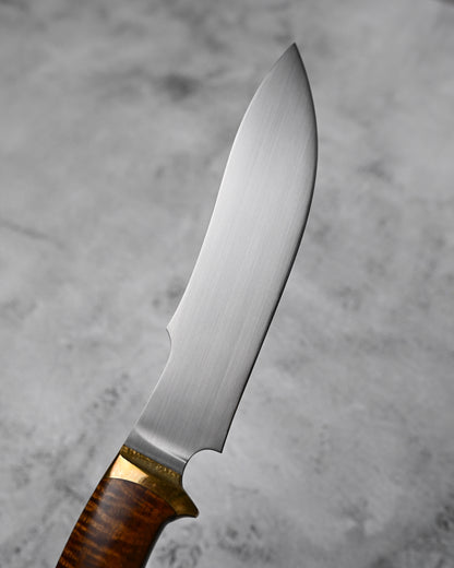 Japan Made Hiroshi Saito Handmade Gin3 Outdoor Knife｜Snakewood Handle｜Vegetable-Tanned Leather Sheath