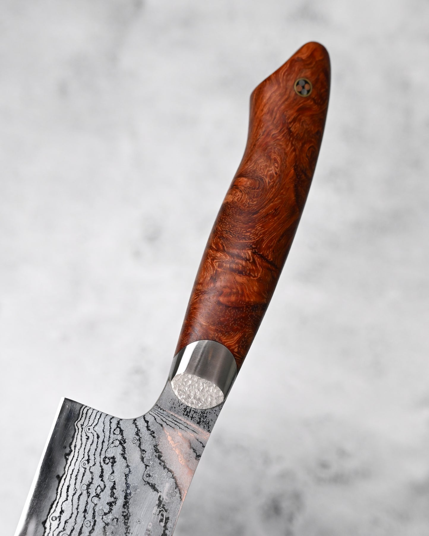 Japan Made Hiroshi Saito Handmade SG2 Damascus Chef Knife｜Karin Wood Handle｜Hand-Polished Blade