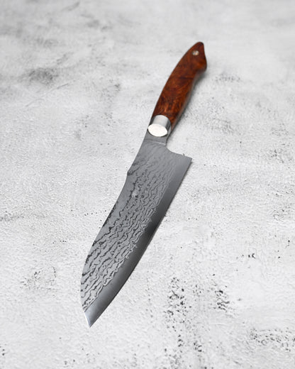 Japan Made Hiroshi Saito Handmade SG2 Damascus Chef Knife｜Karin Wood Handle｜Hand-Polished Blade
