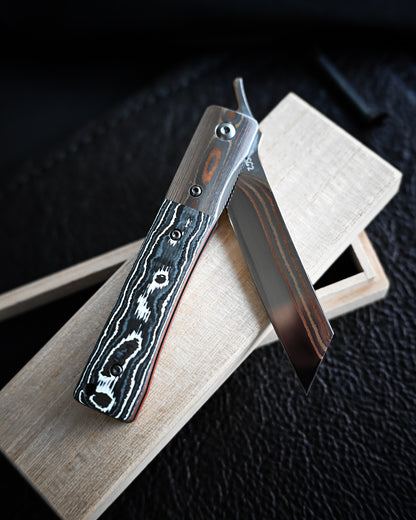 haoworks Eirou Atsumori Custom Folding Knife – Obsidian Storm