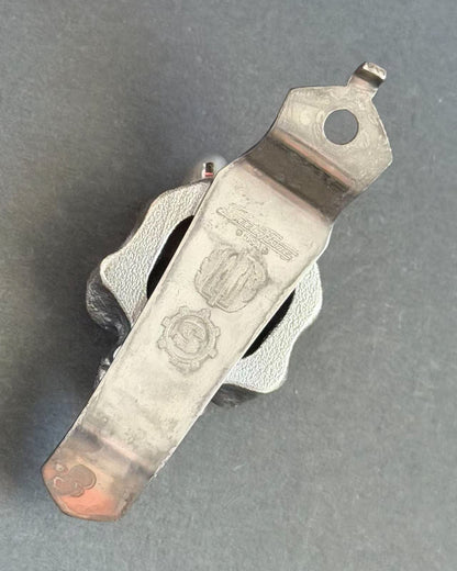 Steel Flame × Starlingear × Strider コラボレーション シルバー 勇士般若スカル 9mm ブロンズインレイ（レッドアイ）