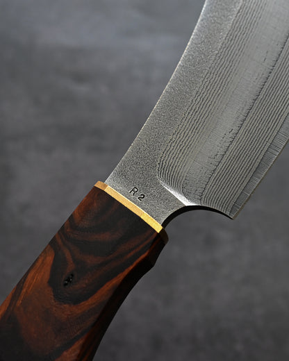 Sunizumi Knives “Little Brown” Full Custom Outdoor Bunka Knife SPG2 Damascus (#6)