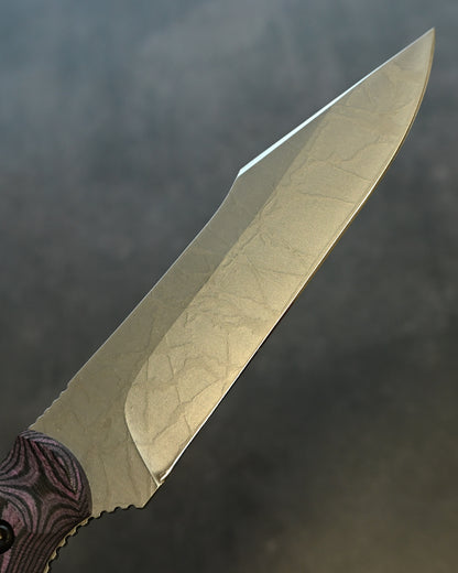 Limited Edition｜Kiku Matsuda × Masayuki Matsuda “Gonzui”｜14C28N Outdoor Fixed Blade｜Layered Linen Micarta Handle｜Handmade in Japan