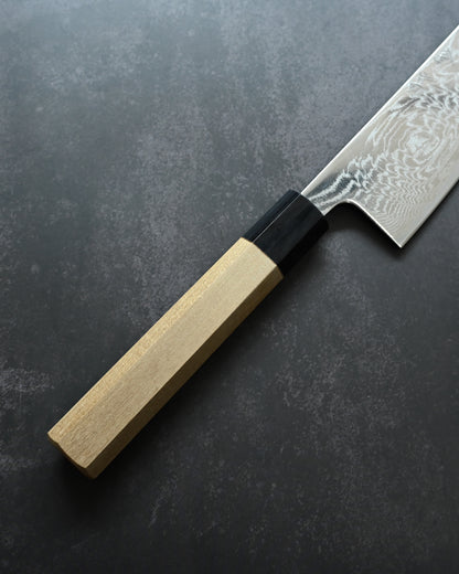 Kanetaka VG10 Damascus Gyuto Knife 210mm | Mirror-Finish Handcrafted Japanese Chef’s Knife with Octagonal Wood Handle