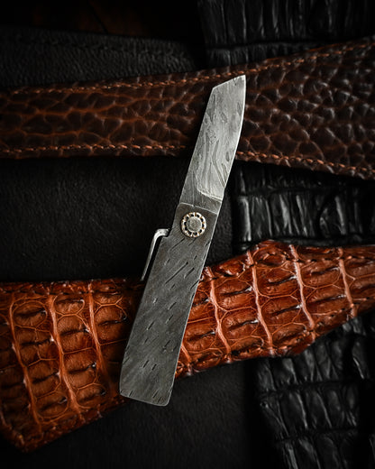 Masayuki Tashiro S712 Forged Dragon Scale Damascus Higonokami EDC Custom Folding Knife