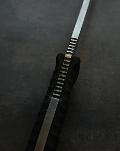 松田菊男 Kiku Knives “Silver Dragon（シルバードラゴン）”｜OU-31 工具鋼 × ブラックG10ハンドル｜超大型タクティカル直刀｜日本製ハンドメイド