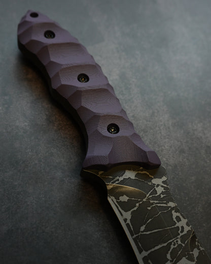 極稀少｜琵琶湖展会版｜松田昌之（松田菊男の二代目）「紫電 Shiden」｜OU-31 極厚アウトドア直刀｜G10ハンドル