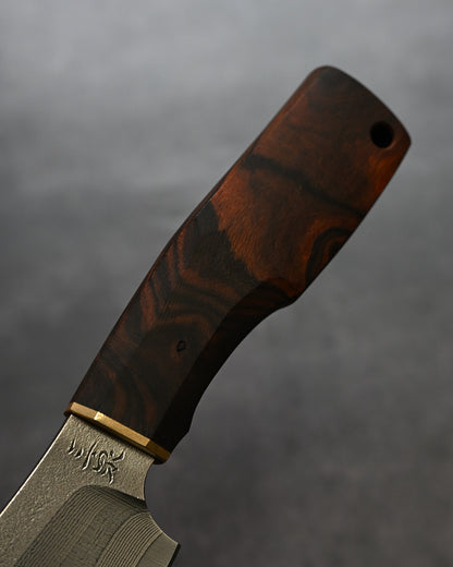 Sunizumi Knives “Little Brown” Full Custom Outdoor Bunka Knife SPG2 Damascus (#6)