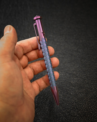 TACRAY Titanium Bolt Action Pen sunizumi Interlock pattern