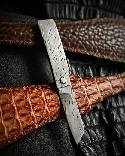 Masayuki Tashiro S711 Forged Dragon Scale Damascus Higonokami EDC Custom Folding Knife
