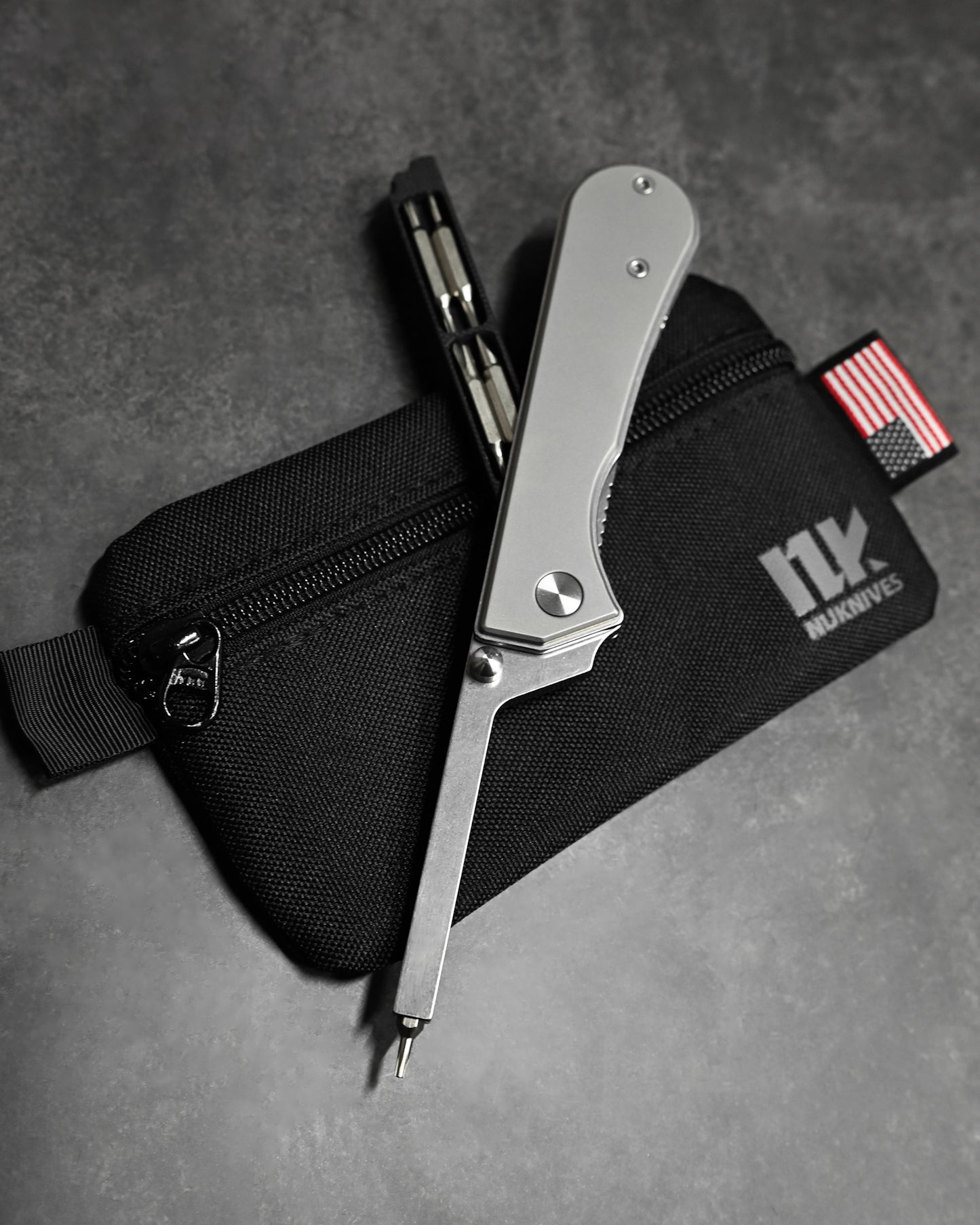 NUKNIVES T33 Multi-Functional Folding Screwdriver – Titanium Alloy Handle (Includes EDC Pouch)