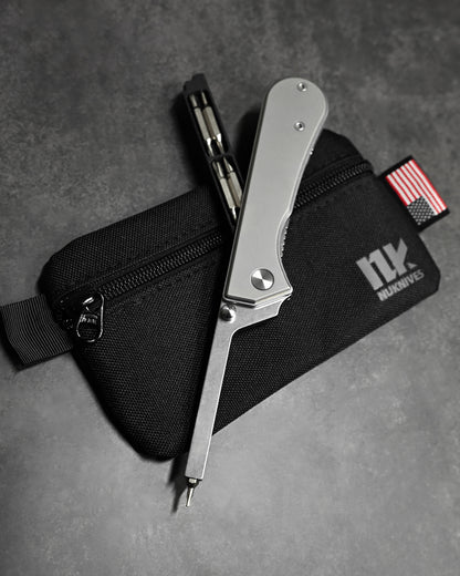 NUKNIVES T33 Multi-Functional Folding Screwdriver – Titanium Alloy Handle (Includes EDC Pouch)