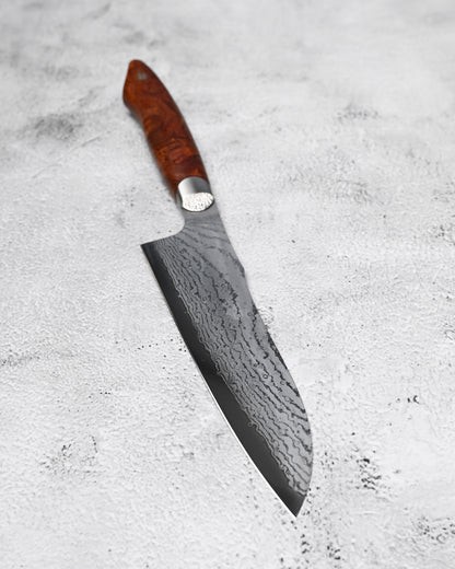 Japan Made Hiroshi Saito Handmade SG2 Damascus Chef Knife｜Karin Wood Handle｜Hand-Polished Blade