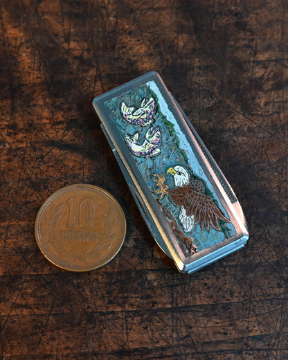 Elegant Multifunctional Eagle & Fish Money Clip - Handmade Art by Katsuhiko Miura, Letter Opener & Money Clip Combination