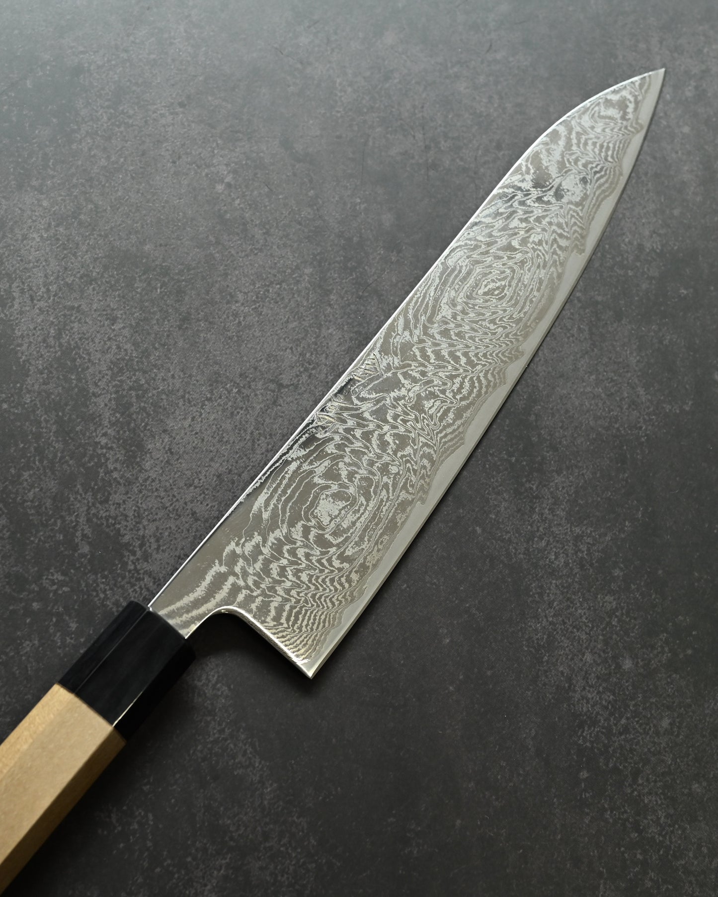 Kanetaka VG10 Damascus Gyuto Knife 210mm | Mirror-Finish Handcrafted Japanese Chef’s Knife with Octagonal Wood Handle