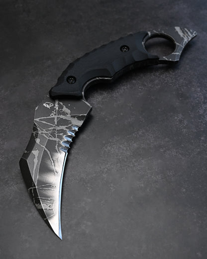 KIKUKNIVES Karambit Hawk Rare Ginza Exhibition Edition – OU-31 Steel, Black G10 Handle, Personally Signed