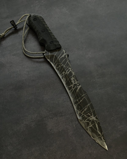 Extremely Rare | Kiku Matsuda “Raijin” — OU-31 Steel Blade × Black Canvas Micarta Handle
