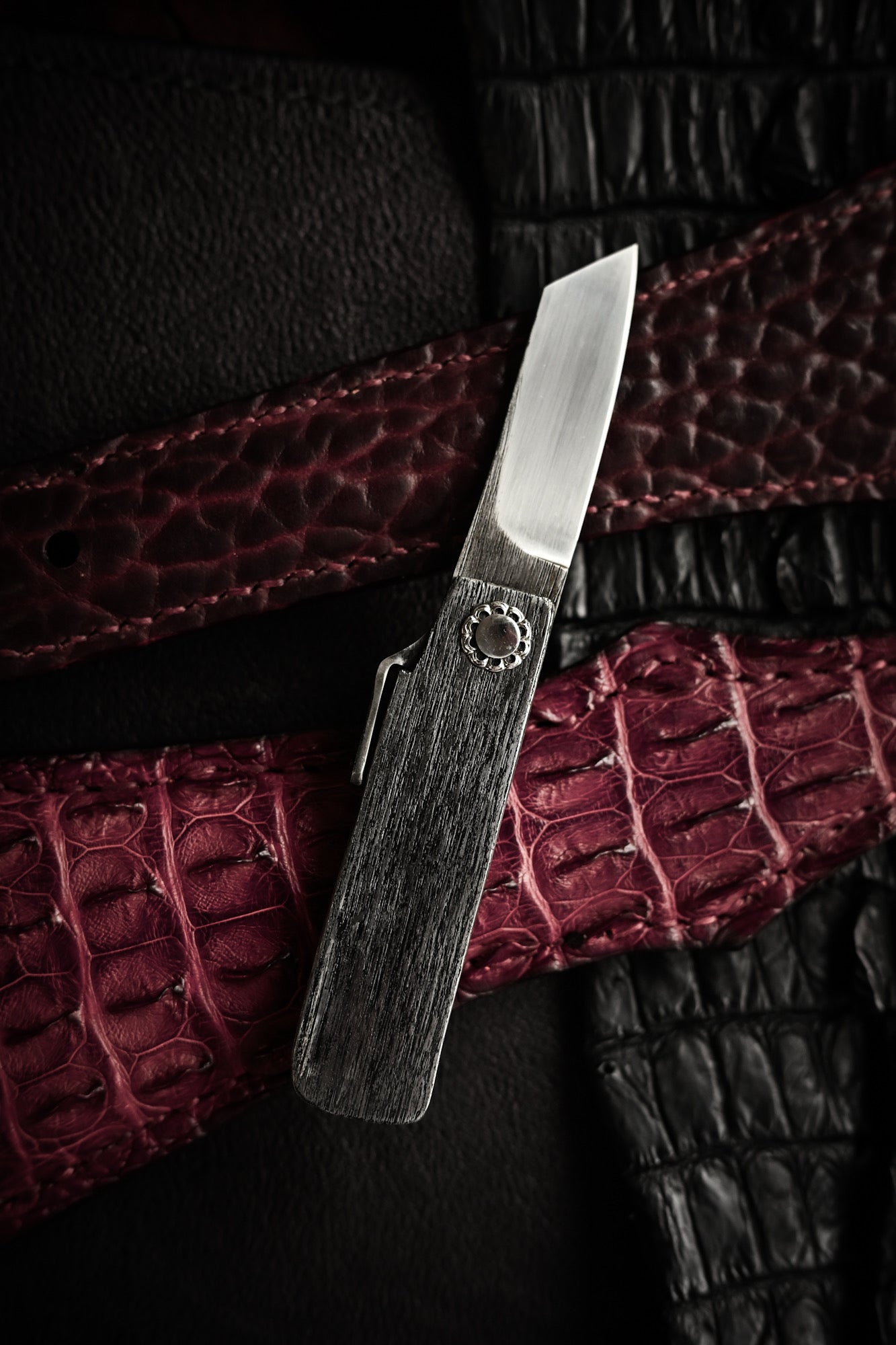 日本製 田代雅之 S702 One-Off 青紙 肥厚守 EDC カスタムフォールディングナイフ