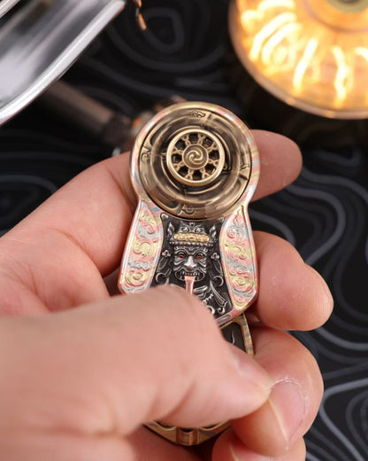 Mokume-gane Body × Zakiram Fortune Goddess — “Seal of Demon” Limited Edition (24 pcs)｜Multi-Metal Magnetic Plates｜Vajra Brass Spinner｜Push-Coin Action
