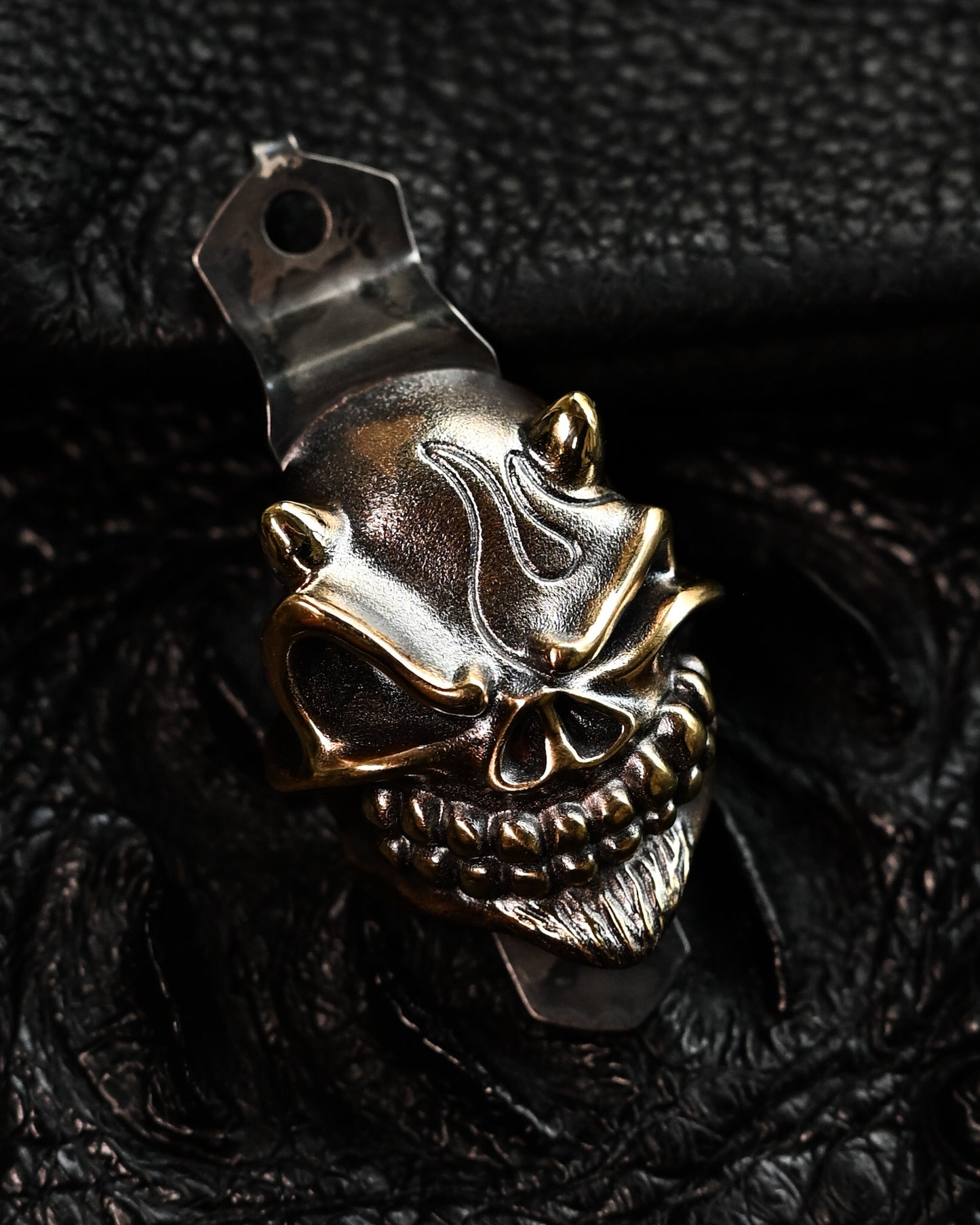 希少 Steel Flame × Starlingear × Strider Knives XXXL ブロンズ Devil Slickster ポケットクリップ サイン入りモデル