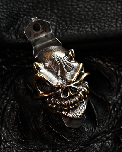 希少 Steel Flame × Starlingear × Strider Knives XXXL ブロンズ Devil Slickster ポケットクリップ サイン入りモデル