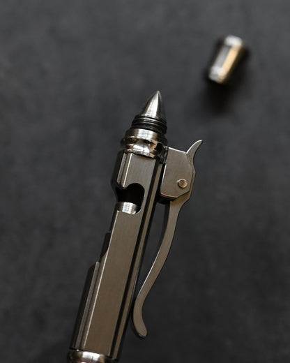 Hidetoshi Nakayama Kyoto Show Edition Stainless Steel Bolt-Action Tactical Pen Type B – Rounded Conical Tip