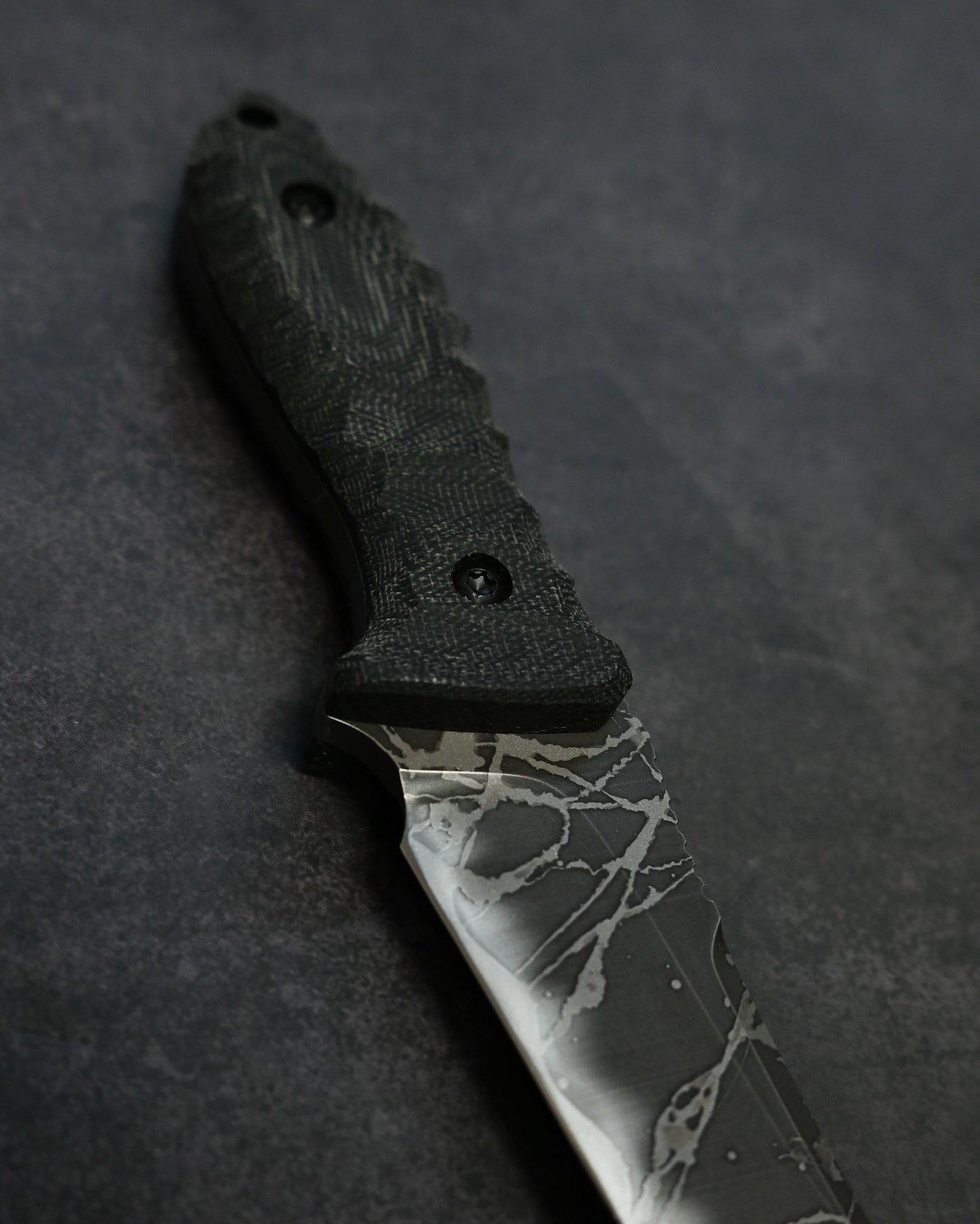 数量限定｜松田菊男「賤ヶ岳（Shizugatake）」｜OU-31 アウトドア直刀｜ブラック・キャンバスマイカルタハンドル｜日本製ハンドメイド