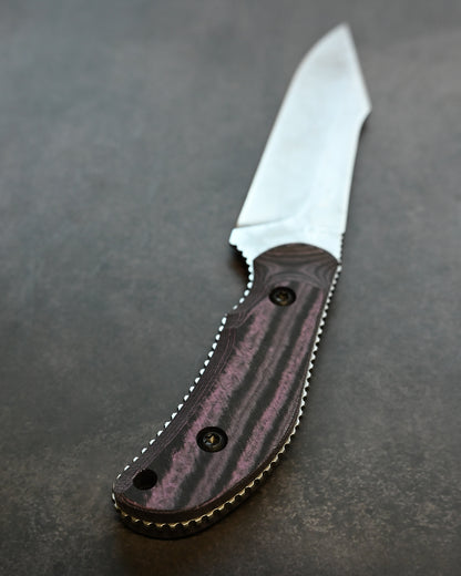 Limited Edition｜Kiku Matsuda × Masayuki Matsuda “Gonzui”｜14C28N Outdoor Fixed Blade｜Layered Linen Micarta Handle｜Handmade in Japan