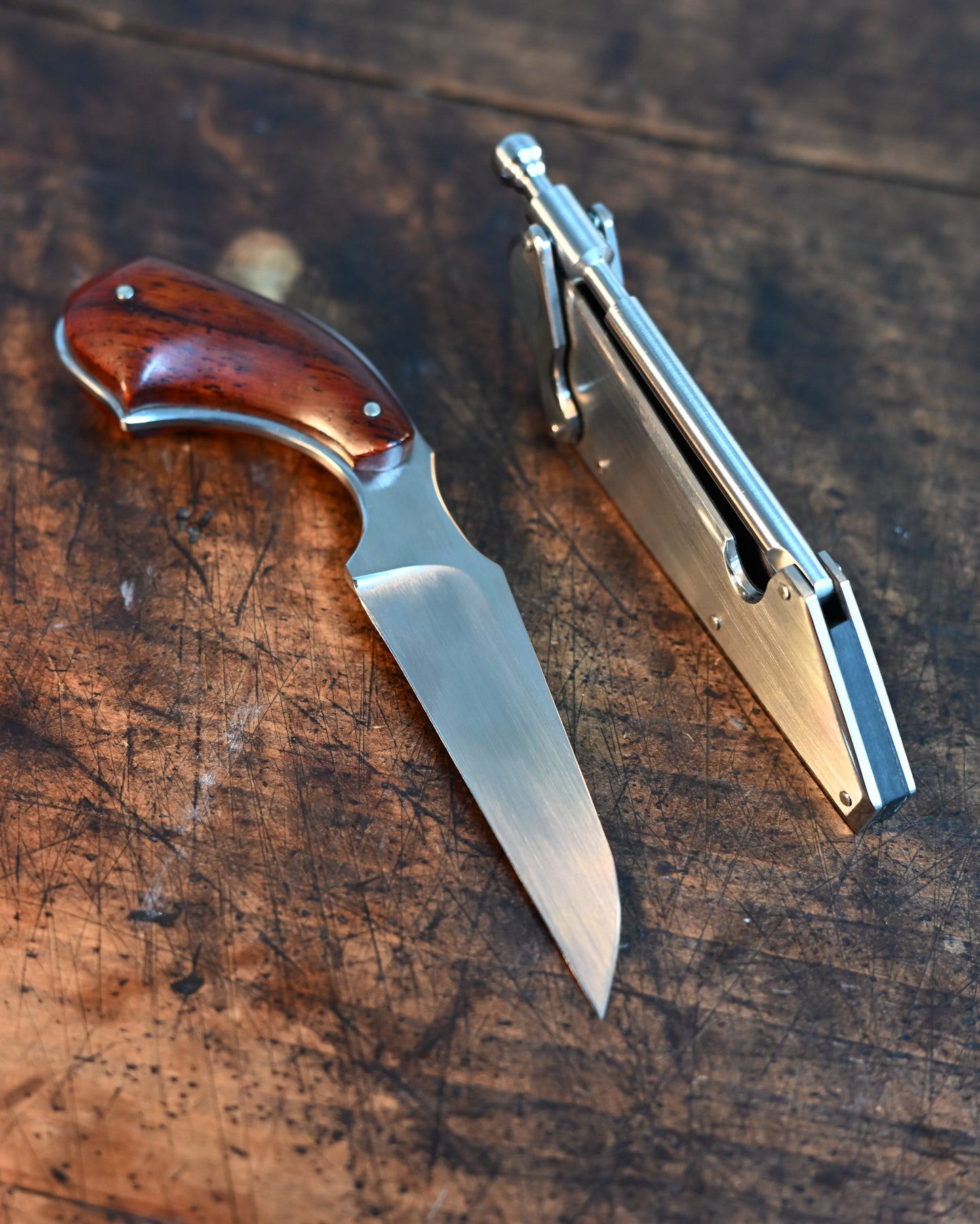 Japanese Masterpiece - Hidetoshi Nakayama's Handmade Gun-Grip Knife, VG10 Steel, American Rosewood Handle