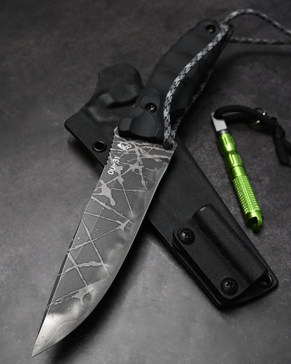 KIKUKNIVES AOKITAKAZE Rare Ginza Exhibition Edition – OU-31 Steel, Black G10 Handle, Personally Signed