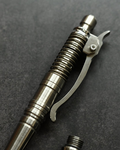 Hidetoshi Nakayama Bolt-Action Rotating Pen – Hidden Mechanism, Dual-Length Design