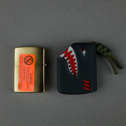 Handcrafted Shark Series Polyester Zippo Lighter Case by Qi Wan – 3-Layer Shark Design, Durable & Stylish