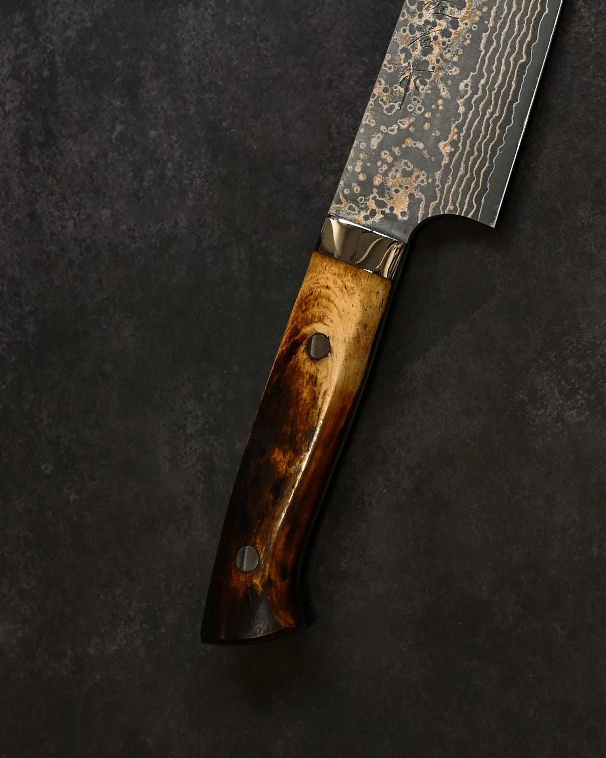 Takeshi Saji  – Traditional Japanese Kitchen Knife VG10 Damascus Gyuto 240mm – Brown Bone Handle 