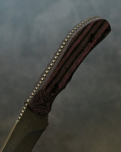 Limited Edition｜Kiku Matsuda × Masayuki Matsuda “Gonzui”｜14C28N Outdoor Fixed Blade｜Layered Linen Micarta Handle｜Handmade in Japan