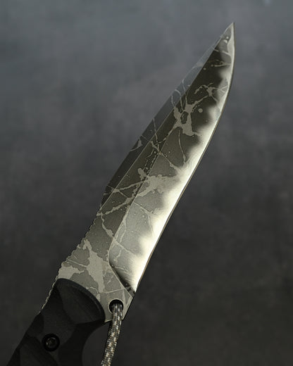 Kiku Knives King Fisher II by Kiku Matsuda｜OU-31 Tool Steel Outdoor Camping Fixed Blade｜Black G10 Handle｜Handmade in Japan